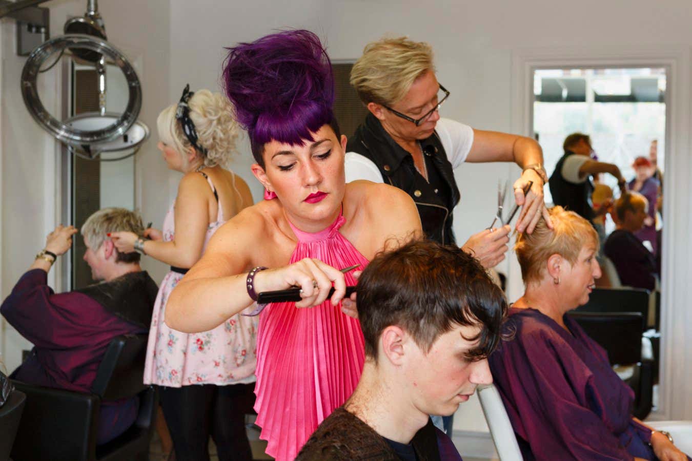 GB. England. Black Country. Wolverhampton. Compton. Royston Blythe hair salon. 2012.